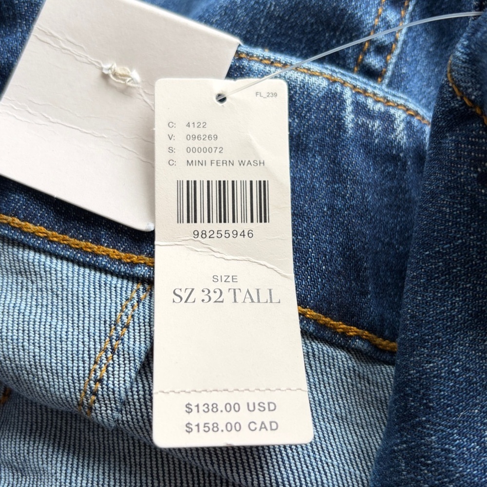 Anthropologie Maeve The Colette Jean Mini Fern Wash High Rise Sz 32 TALL NEW - Picture 11 of 16